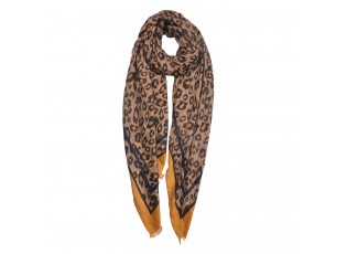 Hnědý šátek s tygrovaným motivem - 90*180 cm