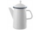 Bílá smaltovaná konvička White blue - Ø12*23cm - 1,6L