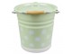 Mintový smaltovaný kyblík s puntíky a víkem Mint dot - Ø26*30cm - 10L