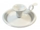 Bílý kovový svícen White blue - Ø 13*6cm Münder Email