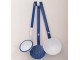 Sada 3ks modrých smaltovaných naběraček White blue - 8-10cm