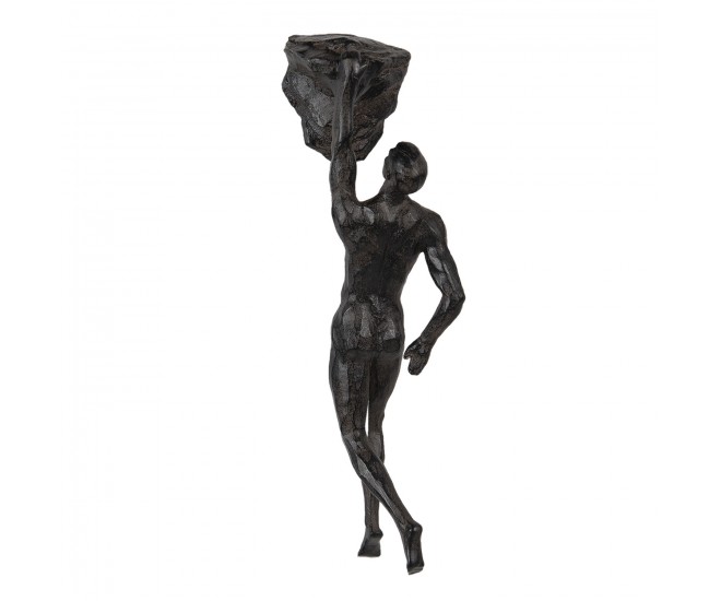 Dekorativní soška člověk s košem - 9*9*32 cm