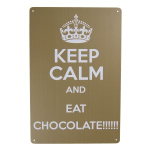Nástěnná kovová cedule Eat Chocolate - 20*30 cm