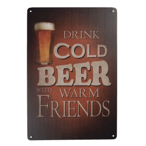 Nástěnná kovová cedule Drink Beer - 20*30 cm