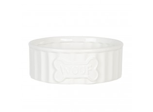 Bílá keramická miska pro psa Woof - Ø 20*7 cm
