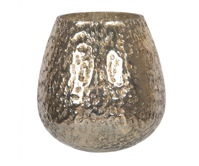 Zlatý skleněný svícen na čajovou svíčku Silvain - Ø 14*14 cm
