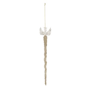 Závěsný skleněný anděl se třpytkami Léonne - 2*2*25 cm