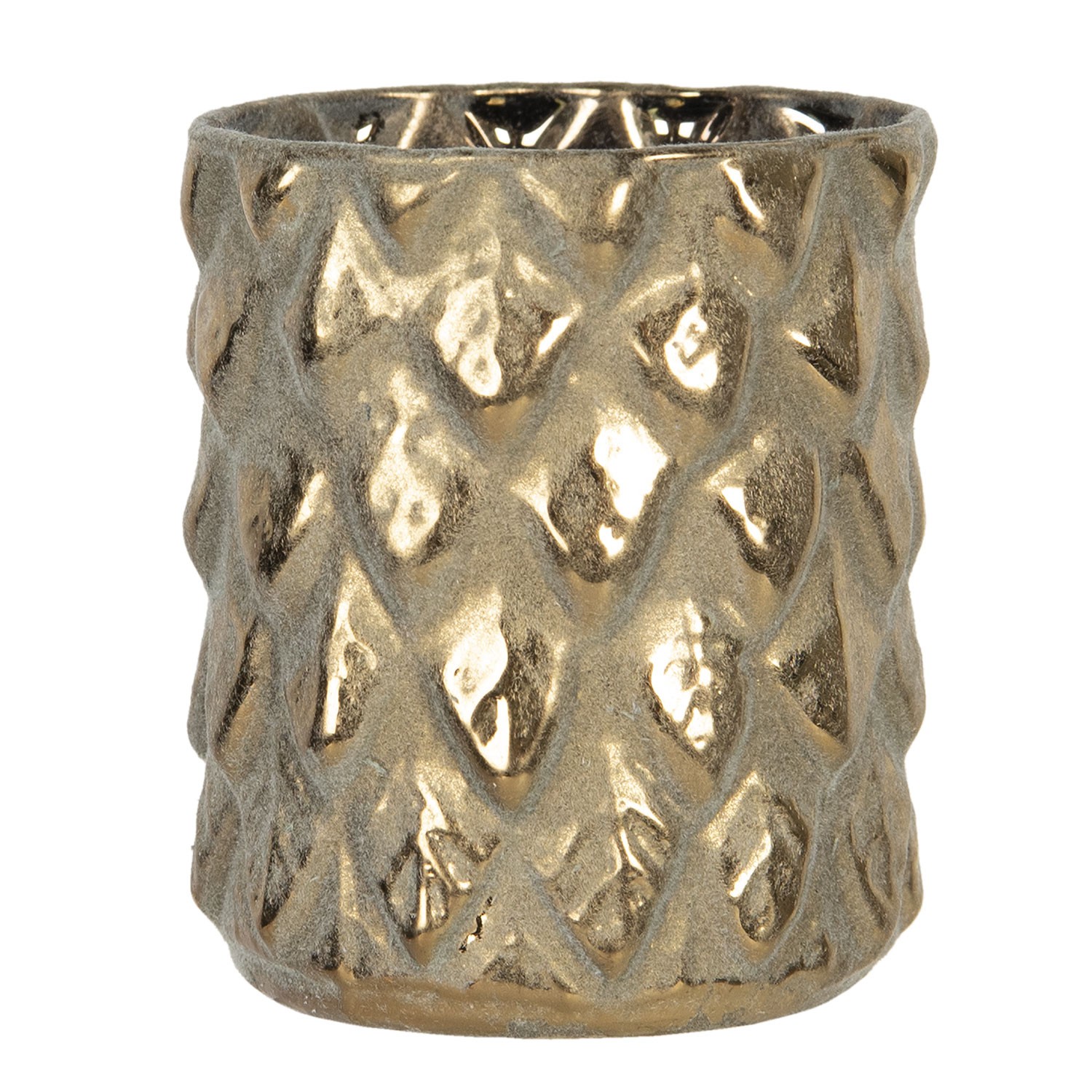 Zlatý skleněný svícen na čajovou svíčku Silvain - Ø 6*9 cm Clayre & Eef
