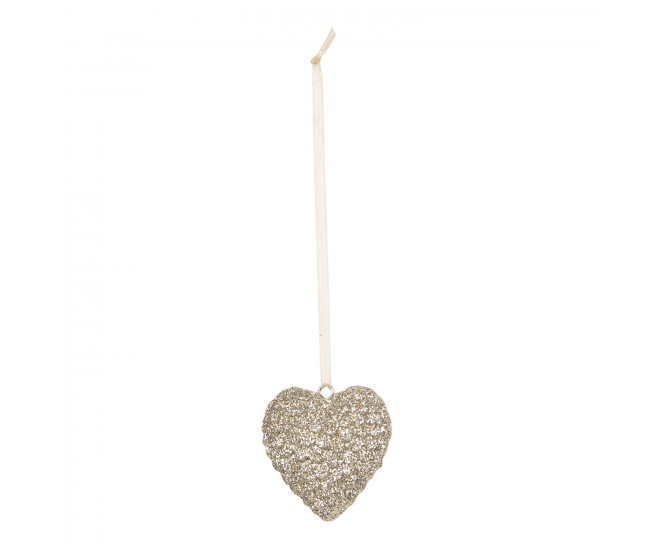 Závěsná dekorace zlaté srdce - 4*1*4 cm