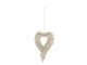Zlatá dekorace andělská křídla ve tvaru srdce - 7*1*12 cm