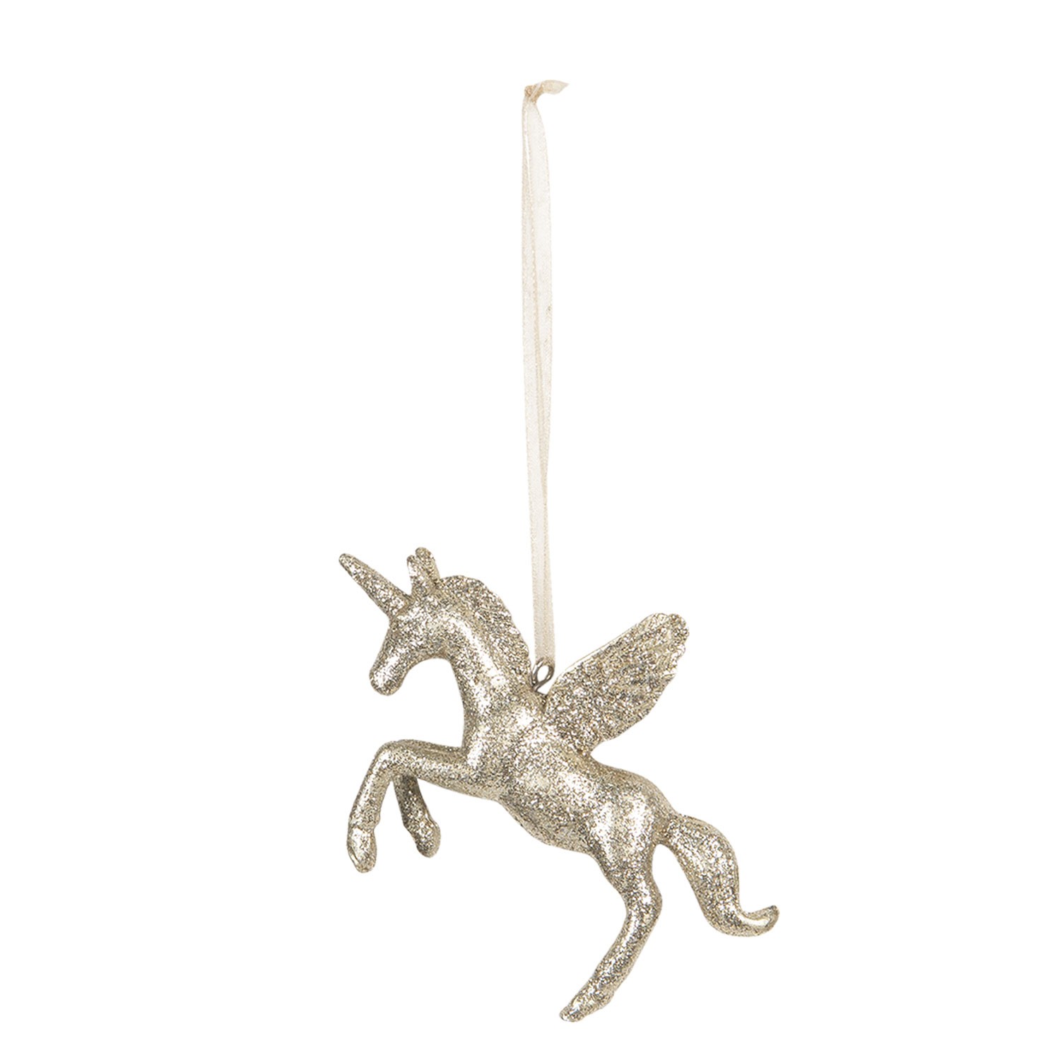 Levně Závěsná zlatá ozdoba Jednorožec - 10*2*7 cm 6PR3033