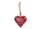 Závěsná plechová dekorace červené srdce I - 10*2*10 cm