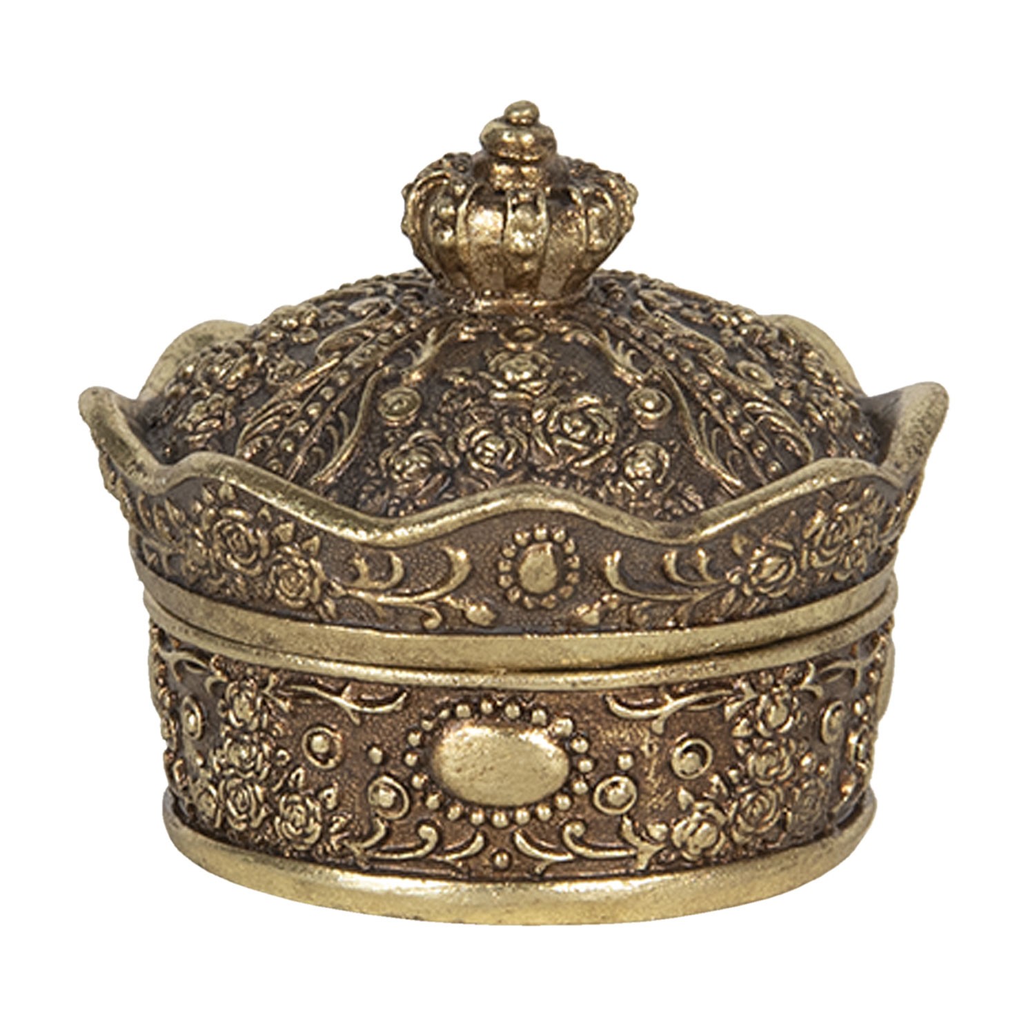 Šperkovnice ve tvaru zlaté koruny - 9*9*7 cm Clayre & Eef
