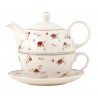 Tea for one La Petite Rose - 0.40 L Materiál : keramikaBarva : krémová, červená Krásný šálek s podšálkem s dekorem růžiček v kolekci La petit rose bude příjemným společníkem při odpoledním čaji.