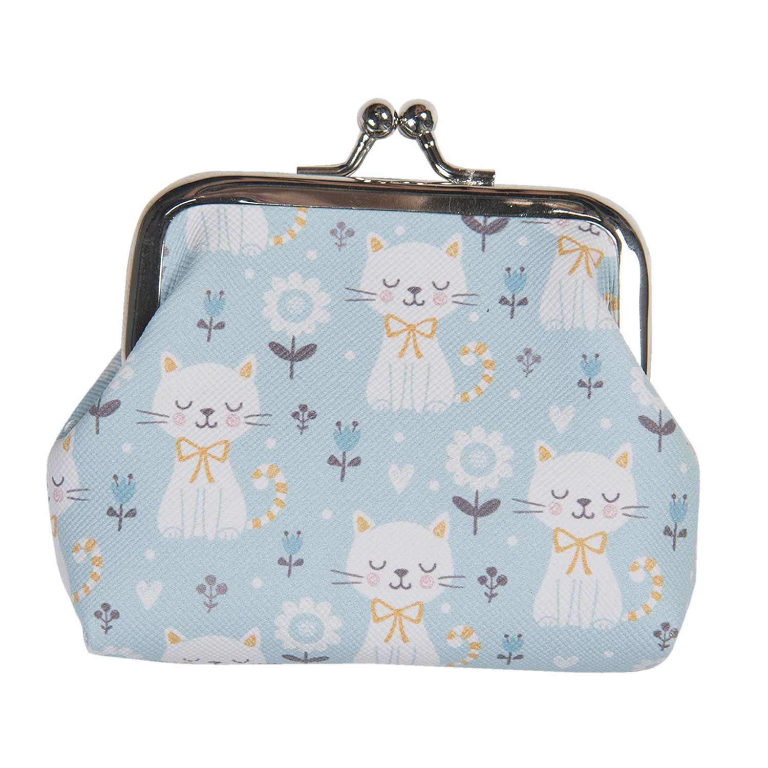 Levně Modrá malá peněženka s kočičkama Kitty - 9*7 cm MLSBS0045-23