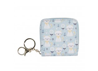 Modrá malá peněženka s kočičkama Kitty - 10*10 cm