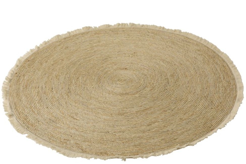 Přírodní kulatý koberec z mořské trávy s třásněmi - Ø 120 cm J-Line by Jolipa