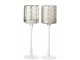 2x skleněný svícen na noze Silver - Ø 10*30cm J-Line by Jolipa