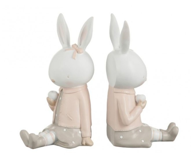 Set 2ks zarážky na knihy s králičí slečnou Rabbi - 10*12*23cm J-Line by Jolipa