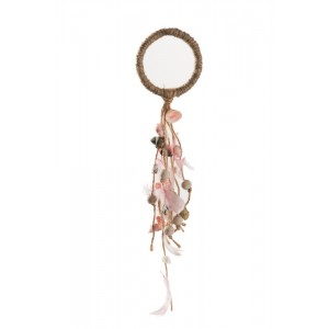 Přírodní závěsná dekorace s peříčky Feathers - 8*3*30cm