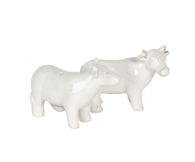 2 ks keramické bílé dekorativní sošky kraviček - 10*5*7 cm