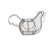 Drátěný stojan na vajíčka v designu slepice - 40*23*28 cm