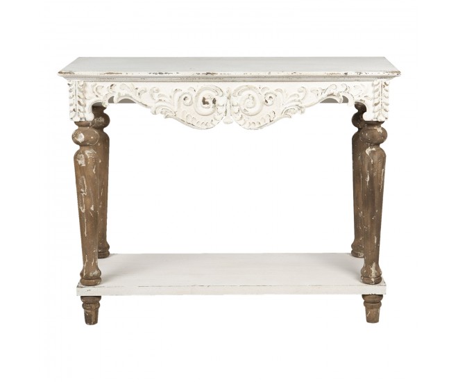 Dřevěný konzolový stůl s ornamenty Herluin - 103*40*81 cm