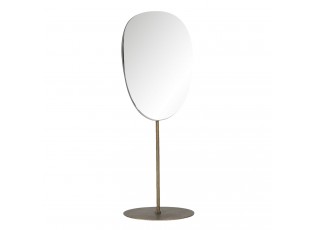 Asymetrické zrcadlo se zlatým podstavcem Faustine - 15*13*36 cm