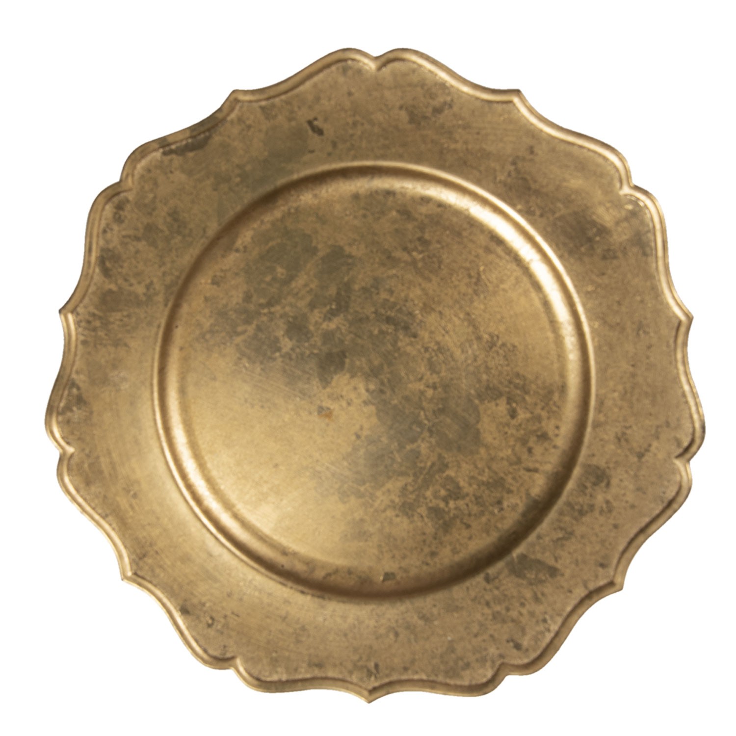 Zlatý servírovací talíř / podnos s patinou I - Ø 33 cm Clayre & Eef