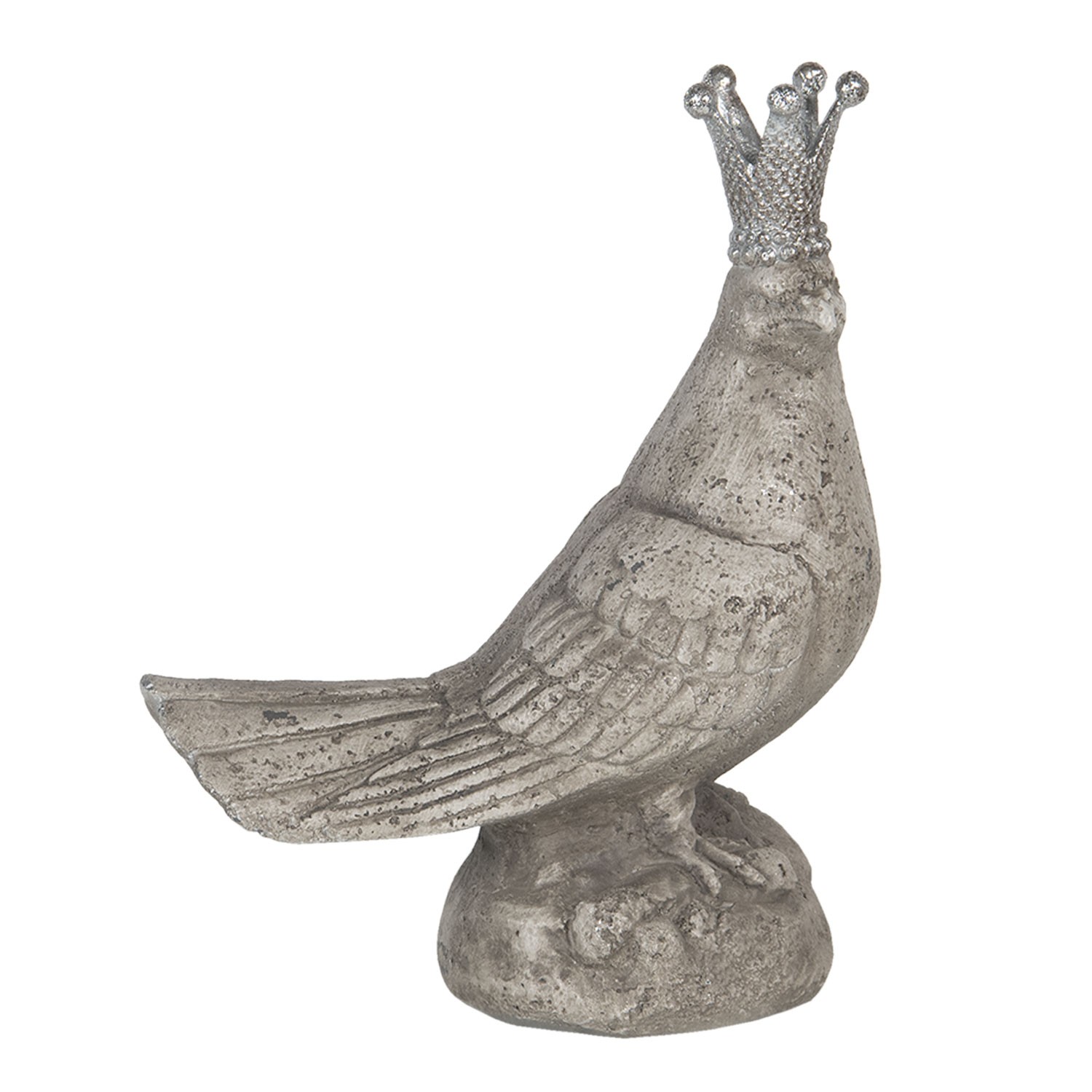 Dekorace holubice s korunkou - 19*10*24 cm Clayre & Eef
