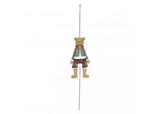 Závěsná retro dekorace medvídek s hýbajícími končetinami - 8*4*17 cm