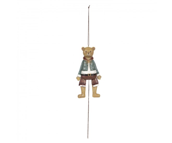 Závěsná retro dekorace medvídek s hýbajícími končetinami - 8*4*17 cm