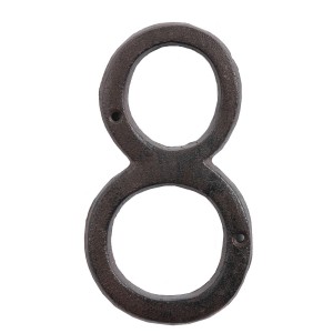 Hnědé nástěnné litinové číslo 8 - 7*1*14 cm