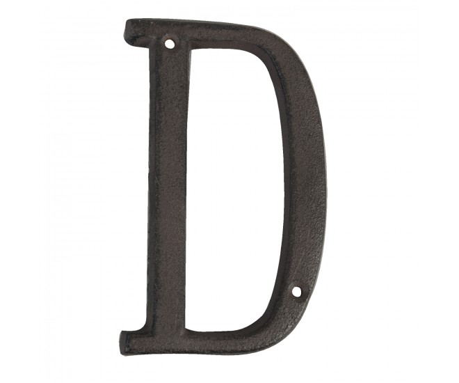 Nástěnné kovové písmeno D - 13 cm
