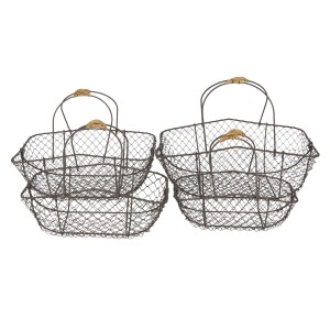 Set 4 drátěných košíků s uchy Filaire - 38*28*15*36 / 34*23*32 / 31*20*27 / 27*17*24 cm