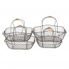 Set 4 drátěných košíků s uchy Filaire - 38*28*15*36 / 34*23*32 / 31*20*27 / 27*17*24 cm Barva: hnědo-černáMateriál: kovHmotnost: 3,333 kg