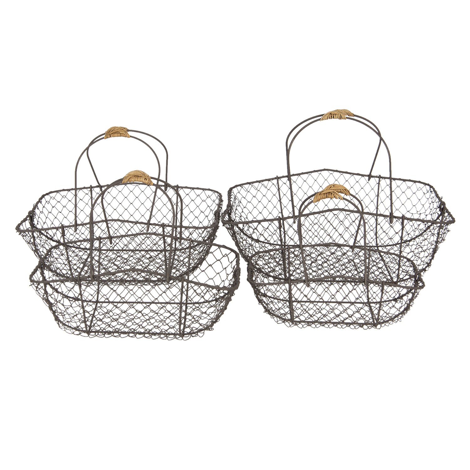 Set 4 drátěných košíků s uchy Filaire - 38*28*15*36 / 34*23*32 / 31*20*27 / 27*17*24 cm