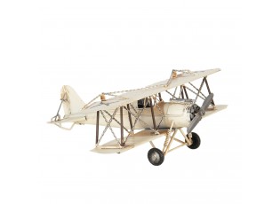 Kovový retro model bílého letadla - 28*25*11 cm