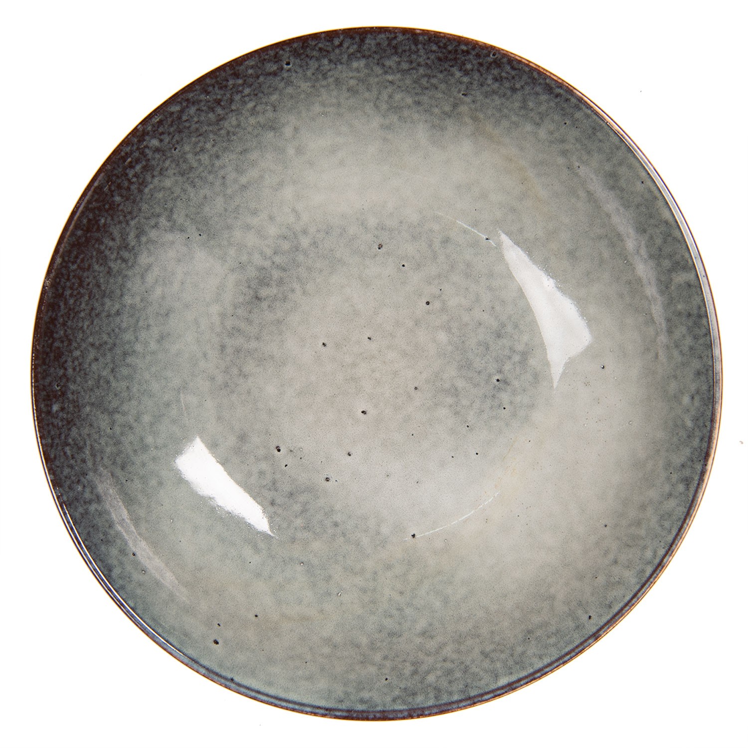 Šedo béžový keramický hluboký talíř -  Ø 22*5 cm Clayre & Eef