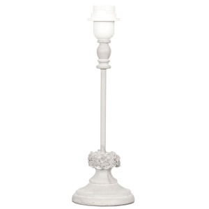 Šedá základna ke stolní lampě s růžičkami – Ø 11*35 cm E27/max 1*60W