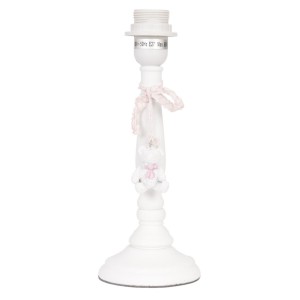 Bílá dřevěná základna k lampě s medvídkem – Ø 11*29 cm E27/max 1*60W