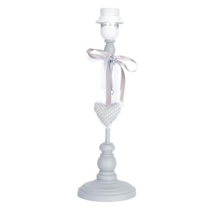 Šedá dřevěná základna ke stolní lampě se srdíčky – Ø 12*38 cm E27/max 1*40W
