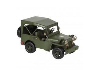 Zelený kovový model džípu - 17*9*10 cm