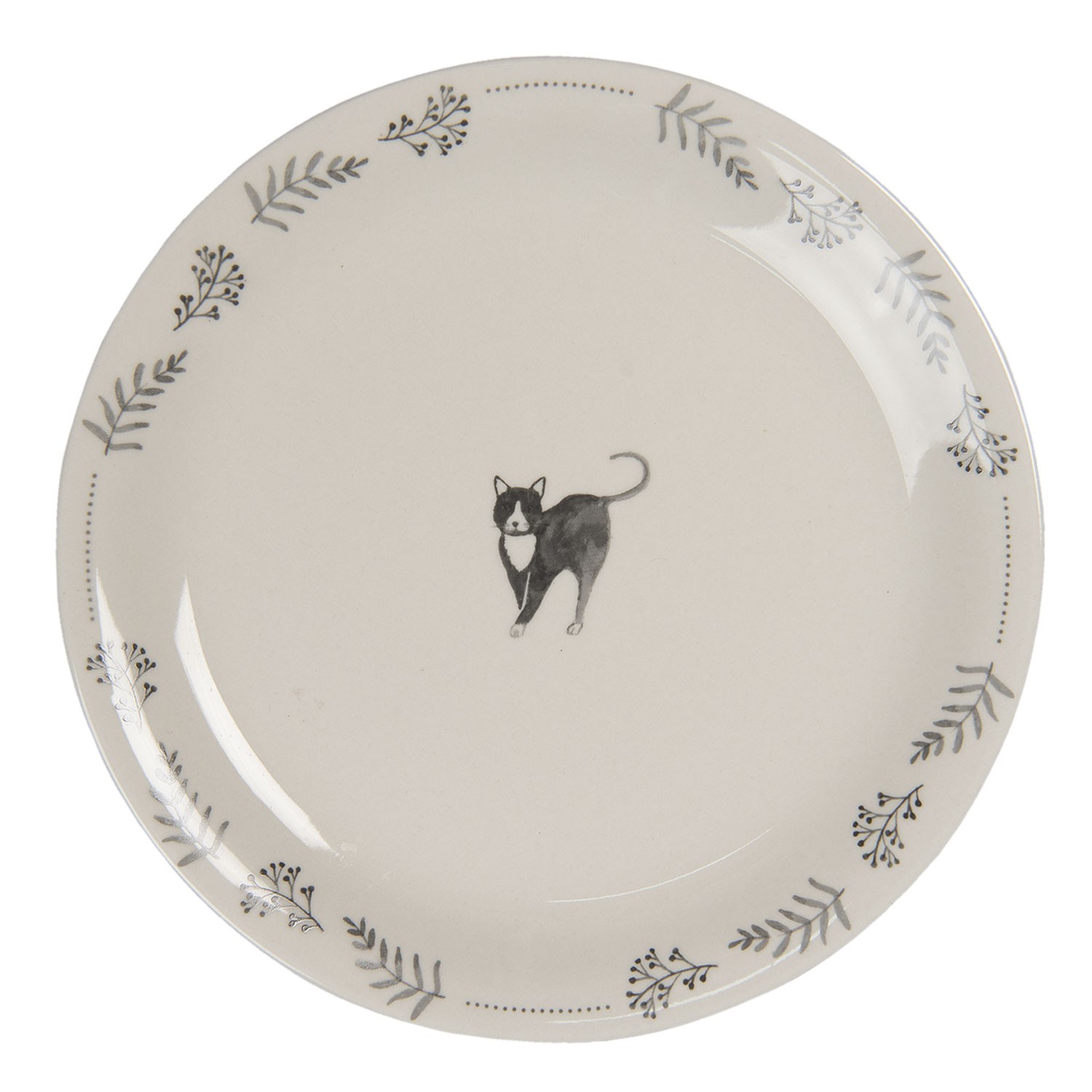 Béžový porcelánový talíř Cats and Kittens – Ø 20 cm Clayre & Eef