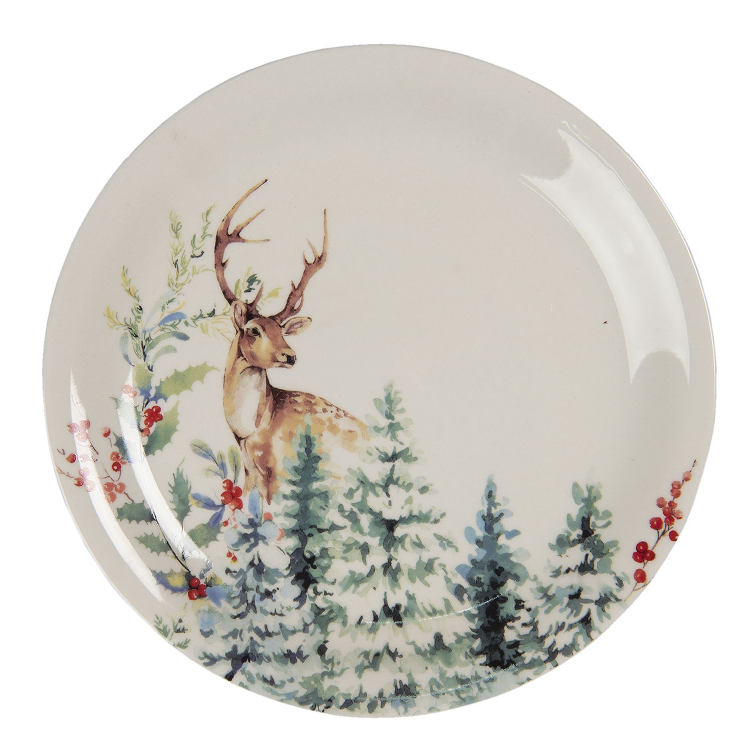 Dezertní keramický talířek Dearly Christmas – Ø 20 cm Clayre & Eef