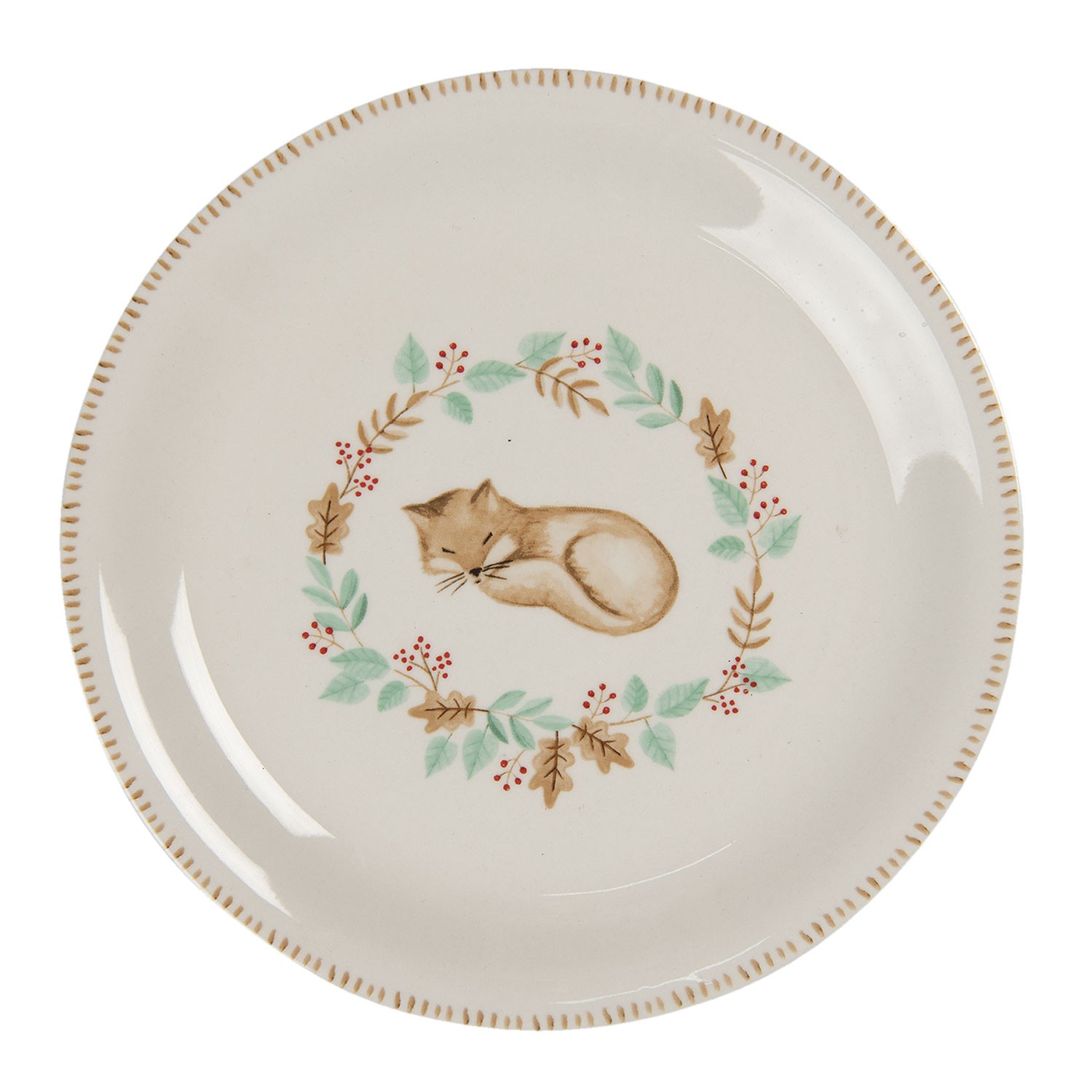 Keramický talíř s liškou Fox – Ø 20 cm Clayre & Eef
