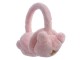 Růžové chlupaté klapky na uši s medvídkem a hvězdičkou - Ø 13 cm
