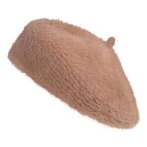 Dětský hnědý chlupatý baret