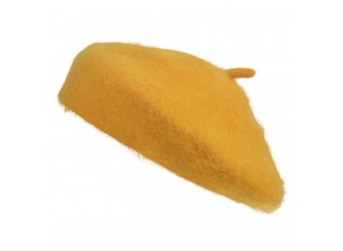 Okrově žlutý dětský baret