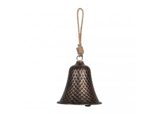 Závěsný dekorativní hnědo bronzový zvonek - Ø 15*16 cm
